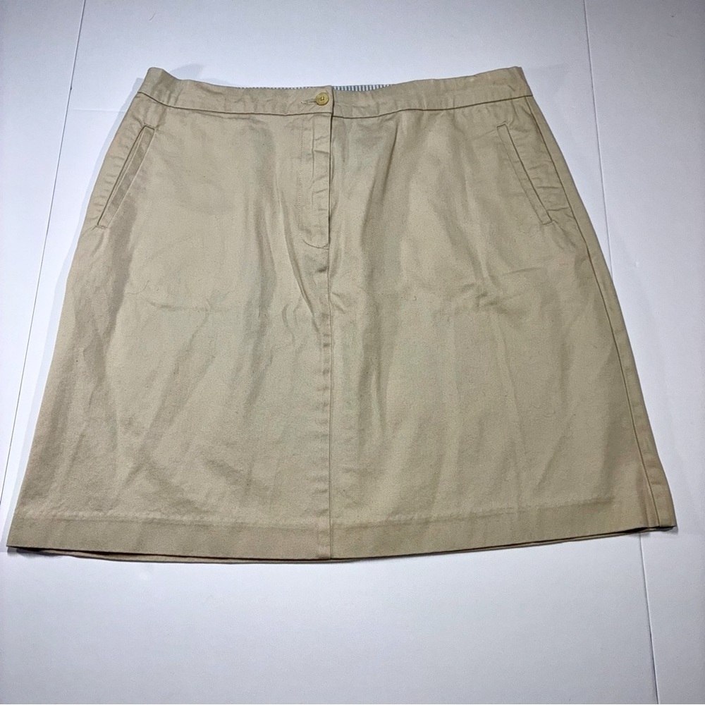 Tommy Hilfiger Women's Beige Khaki Chino Straight Skirt 16 hiking golf